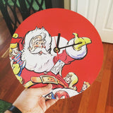 Red Santa Vinyl Record Clock